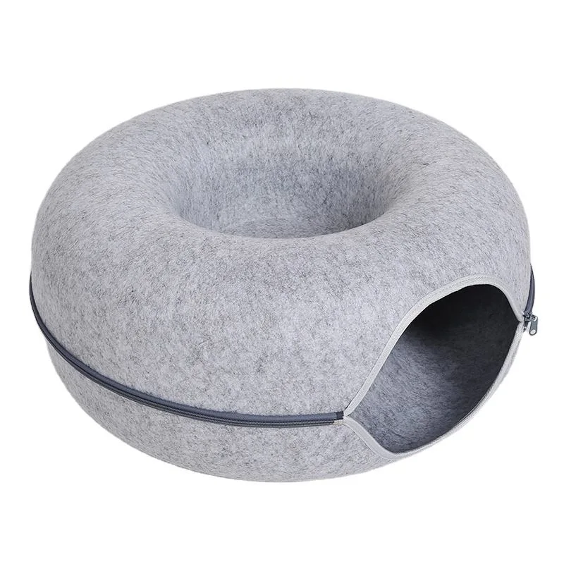 Hard Felt Donut Cat Cave for Cat Play Sleep Bed Cat Nest Manufacture