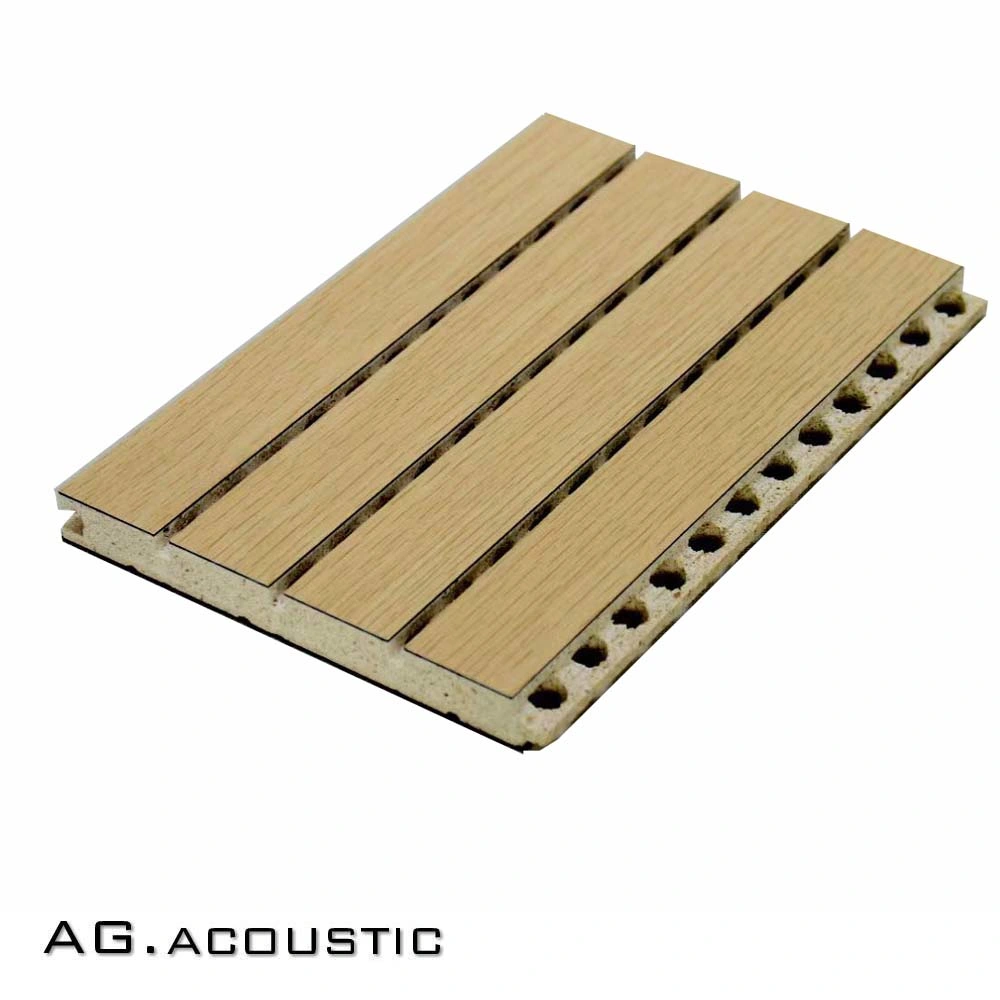 AG. Acoustic TV Background Decorative Material Slat Wall Panel Wood Sound Absorbing Grooved MDF Board