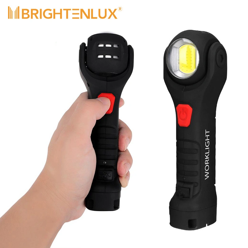 Brightenlux multifonction de 360 degrés 7 Modes de Type C Mini LED de batterie rechargeable COB XPE phare de travail de la poignée