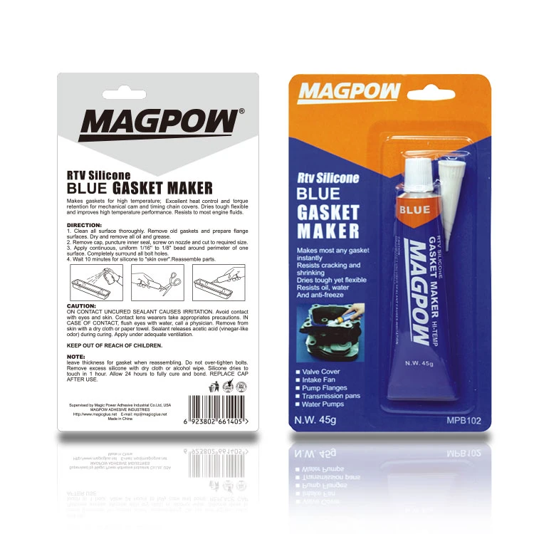 Magpow Fast Dry Blue RTV Silicone Gasket Maker Glue Low Price Waterproof Sealant for Car