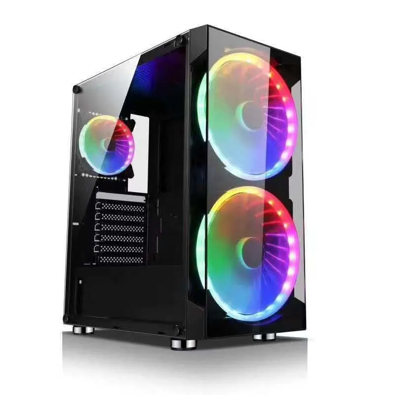 Diseño de Moda nueva torre de cristal frontal completo ATX Gaming ordenador