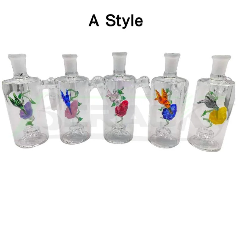 Wholesale/Supplier 4 Styles Glass Ash Catcher with Silicone Container Base Reclaim Catcher