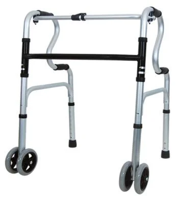 Factory Lightweight Disabled People Walkers Folding Elderly Aluminum Alloy Frame Walker with Wheels