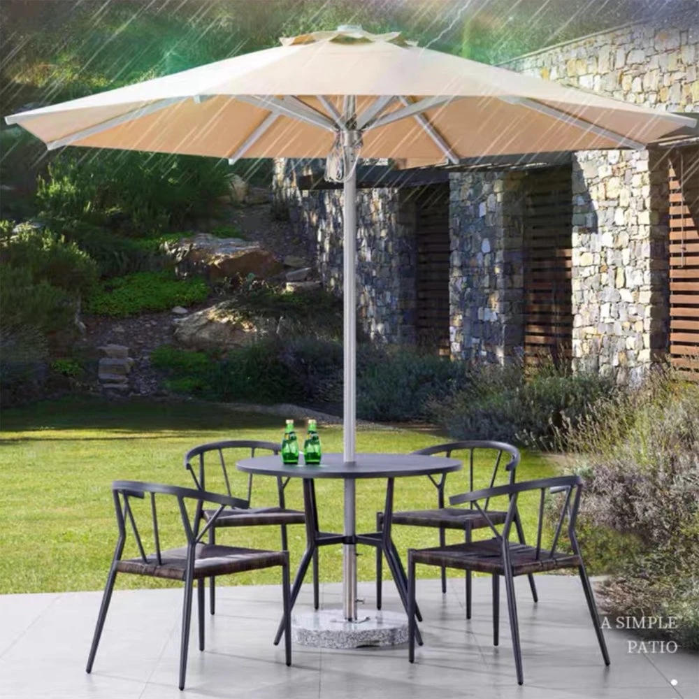 Mobilier extérieur imperméable Garden Beach Restaurant Patio poteau central parapluie