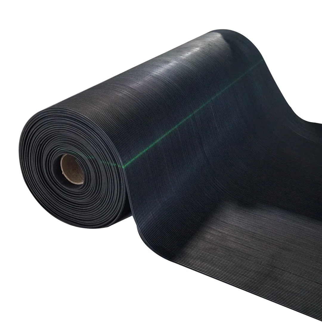 China Manufacturer Fine Ribbed Rubber Sheet Mat