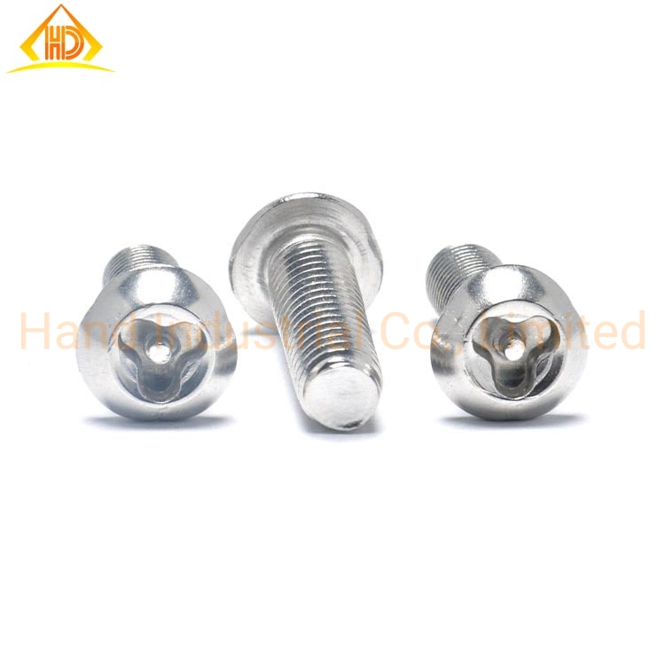 A2 A4 Stainless Steel Button Head Three Lobes with Pin Tamper Proof Screws