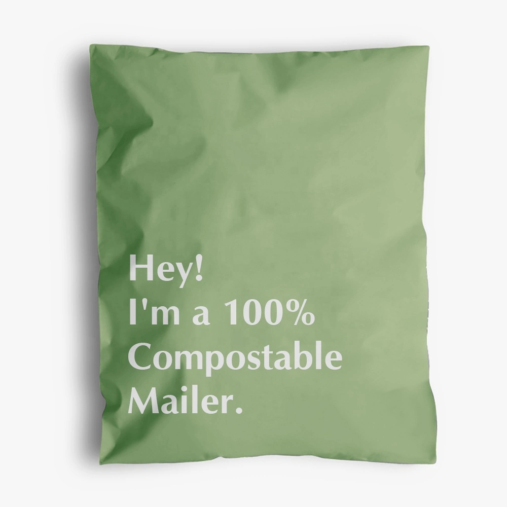 Amazon Custom Cosmetic 10 X 12 Green Polly Mailer Biodegradable Compostable Plastic Shipping Packaging Poly Mailing Bags