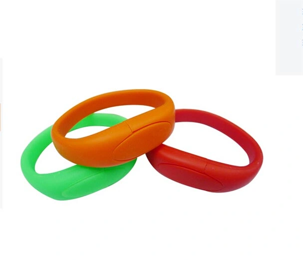 Promotional Colorful PVC Material Wrist Band USB Flash Disk 2.0 Eco Friendly