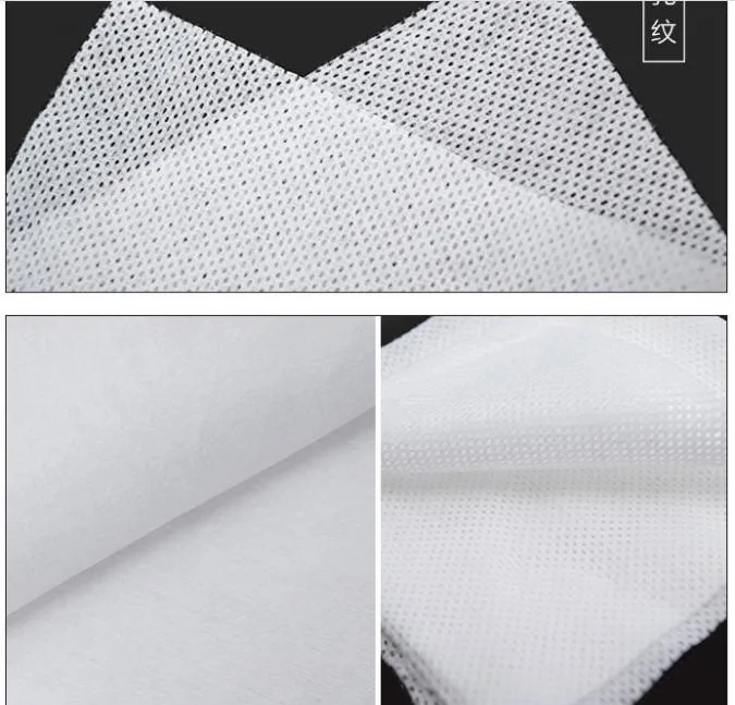 Hilados viscosa y poliéster hilados tela no tejida para toallitas húmedas, material de limpieza