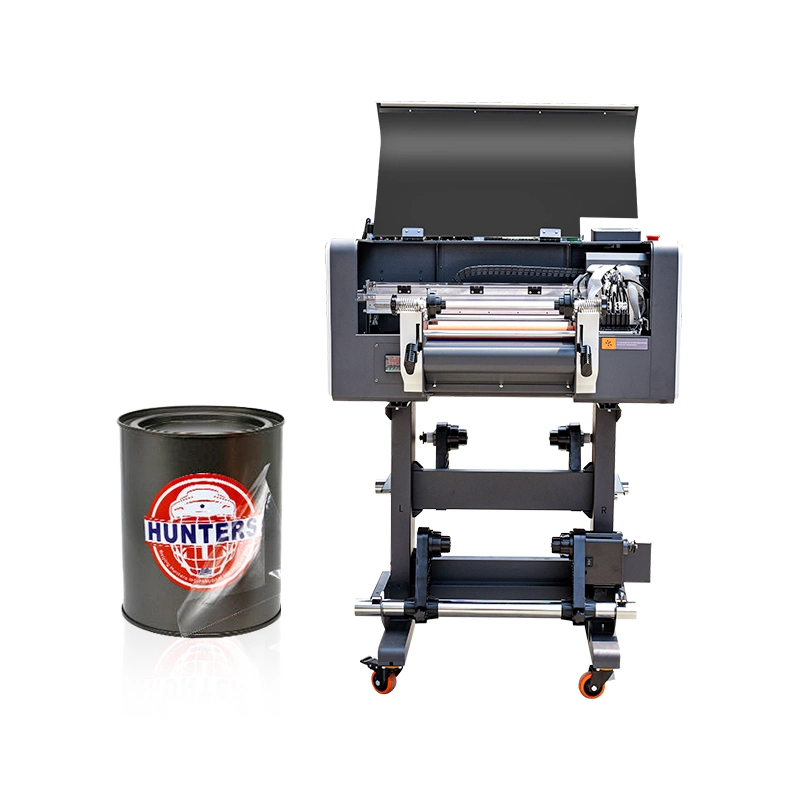 DTF UV Printer 30cm Doble Heads Transfer Roll Film UV Máquina de impresora de superficie plana DTF con laminadora