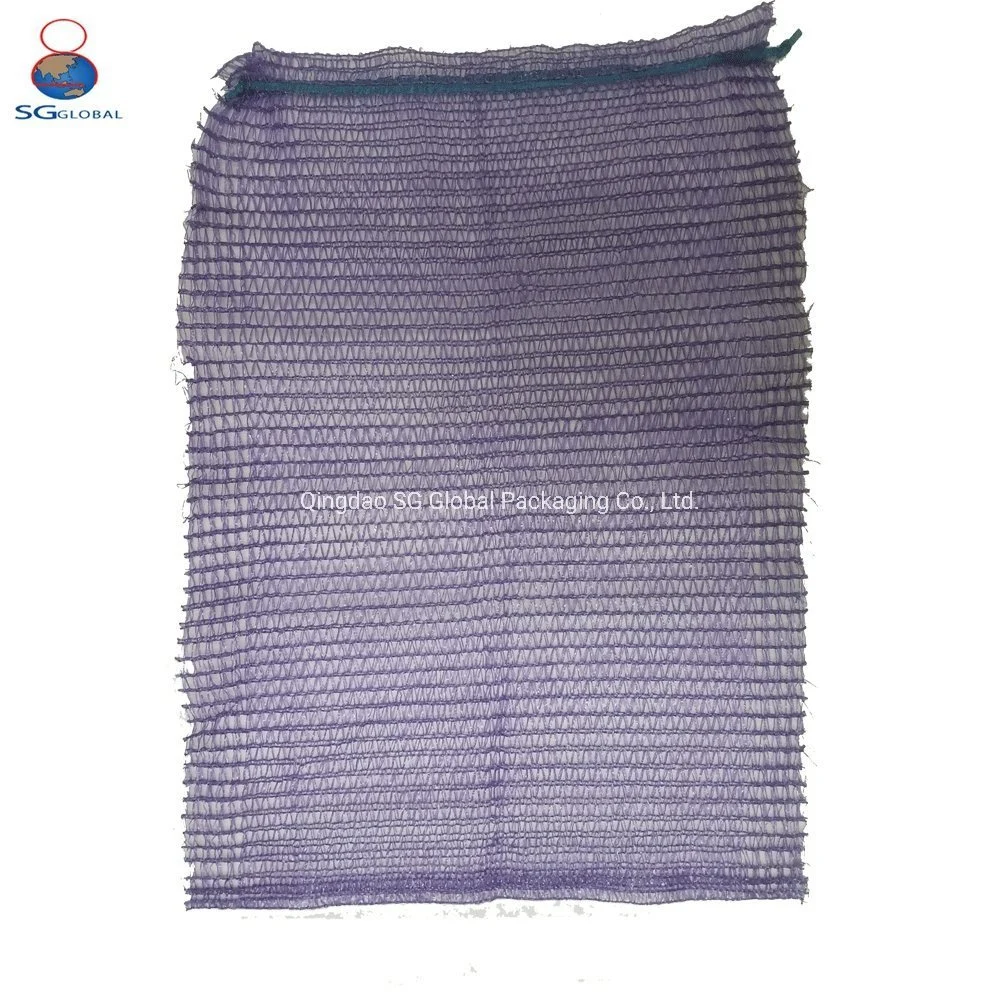 GRS SGS CE FDA Approved Factory Plastic Drawstring Packaging Onion Potato Orange PE Raschel Net Mesh Bags