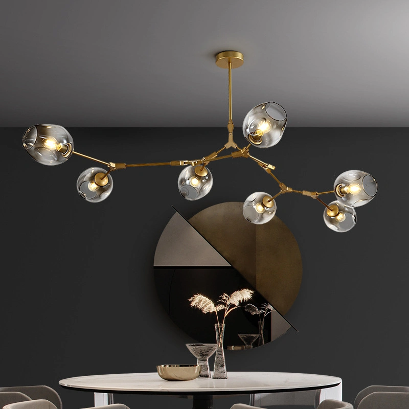 LED de iluminación de araña de cristal de los países nórdicos el lustre de bola moderno Salón Dormitorios Decoración de interiores Muebles de Cocina de la lámpara colgante lámpara
