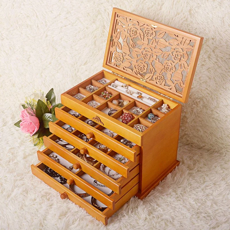 Hot Fashion Solid Wooden Jewelry Box for Storing Jewelry / Ring / Bracelet / Earrings