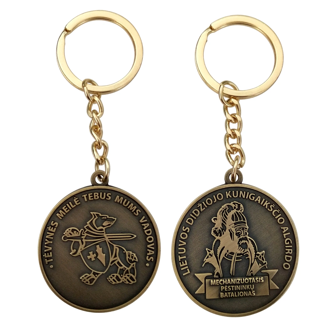 BSCI Factory Create Cheap High quality/High cost performance OEM Engraved Soft Enamel Metal Logo Custom Circle Keychains (FTKC2237)