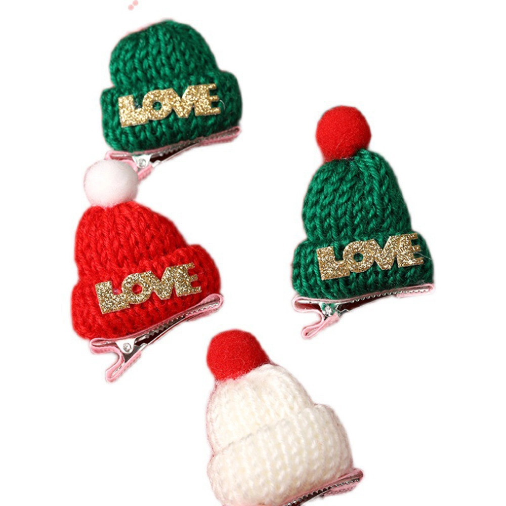 Handmade Hair Ball Headwear Wool Knit DIY Christmas Mini Hair Clip