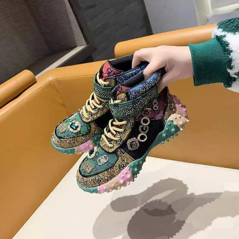 2023 New Design Latest Styles Wholesale/Supplier Ladies Fashion Sneakers Bling Shoes for Girls and Women