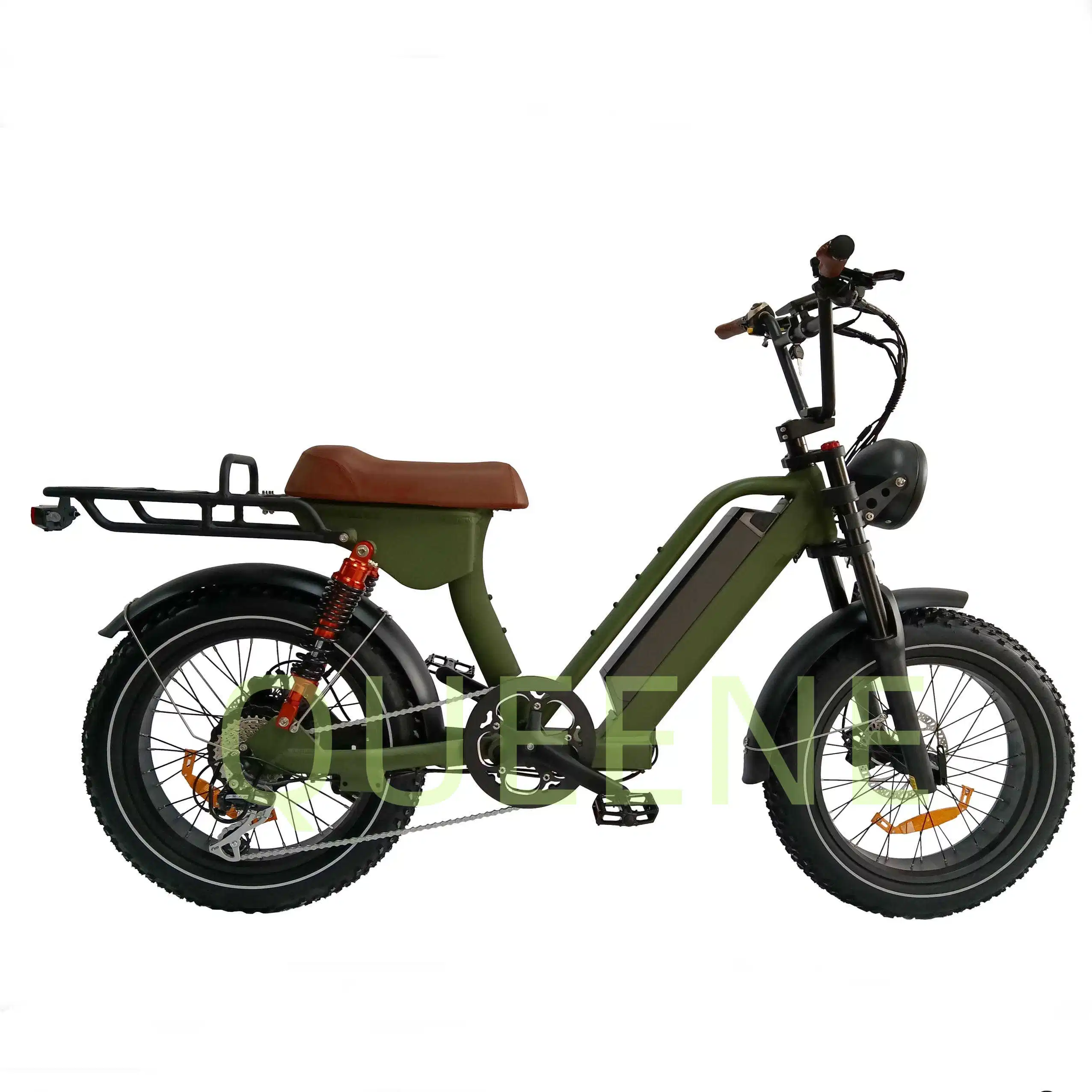 Queene/2022 New Retro Vintage Super Electric Hybrid Bike 73 Fat Tire 20 Inch 750W Ebike Dual Battery 48V 25ah/40ah Long Range E Bike