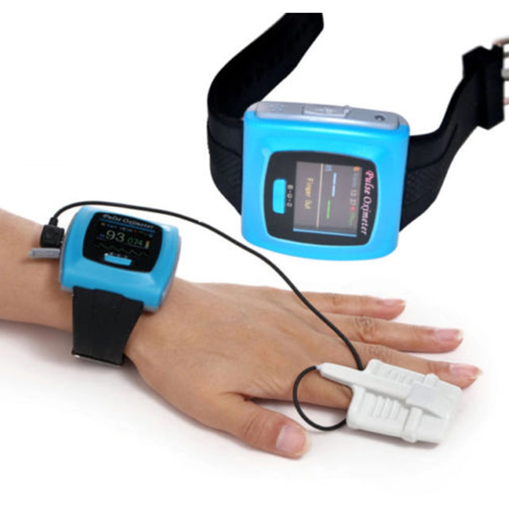 Карманное медицинское цветовое оборудование для анализа крови Электронный анализ крови Портативный пульсоксиметр для запястья