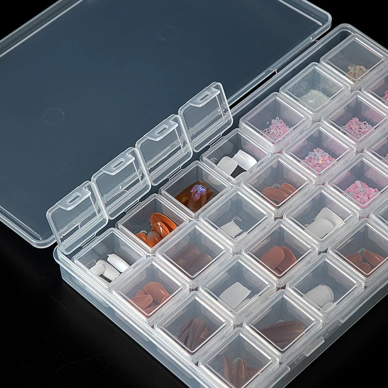 Plastic Box Compartmented Organizer for Nail Accessories Storage