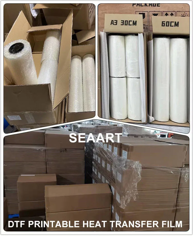 Hot Sale 60cm 30cm 33cm Dtf Printer Film Paper Heat Transfer Pet Film Roll 60cm 30cm A3 A4 Dtf Pet Film for Dtf Printer Printing