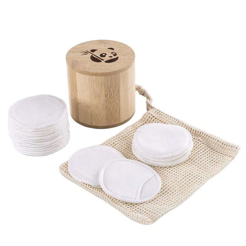 Popular Reusable Face Wash Bamboo Velvet Makeup Remover Pads with Washing Bag Face Cleansing Microfiber Pads Private Label Skin Care Cotton Pads