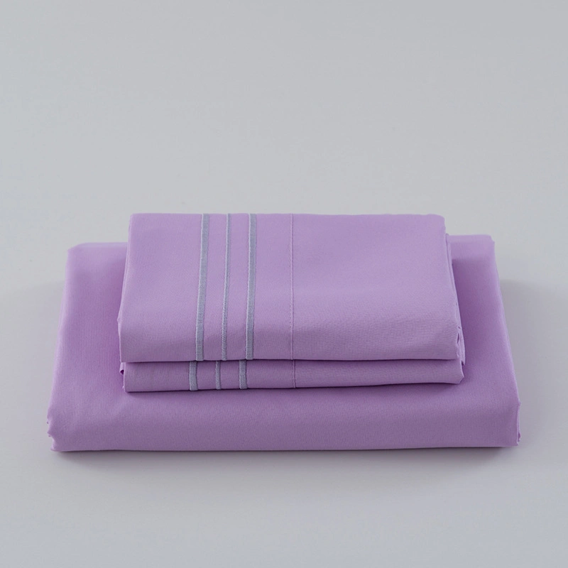 OEM-Fabriken Polyester Rosa Schwarz Grau Home Textil Satin Tröster Bettwäsche-Sets