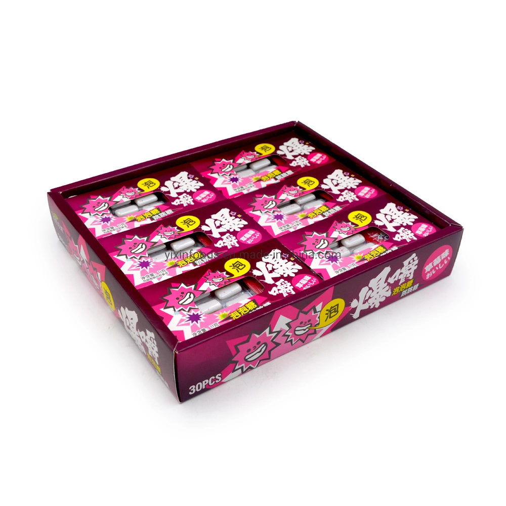 Halal Newfangled Strawberry Flavor Chewing Gum with Popping Candy