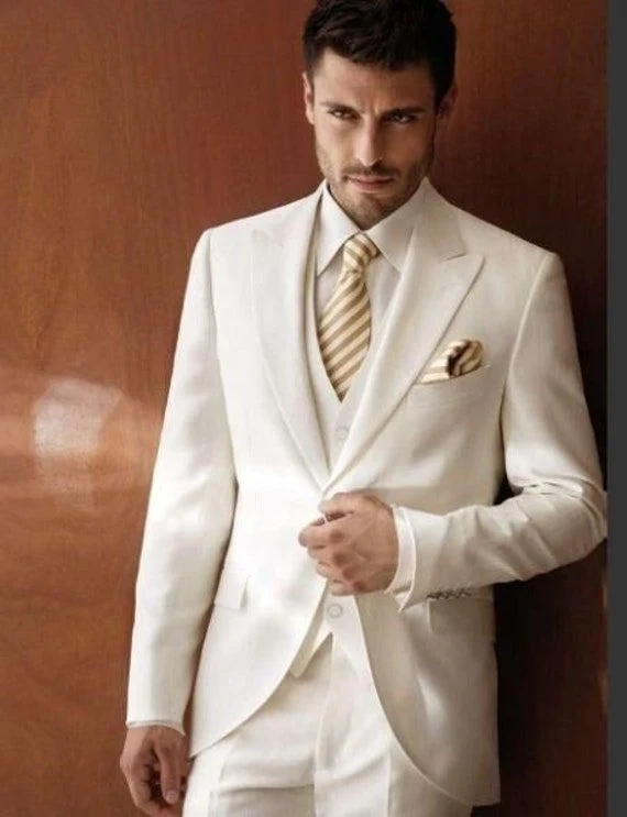 Slim and Stylish Business Linen Summer Party Cotton Suit for Men