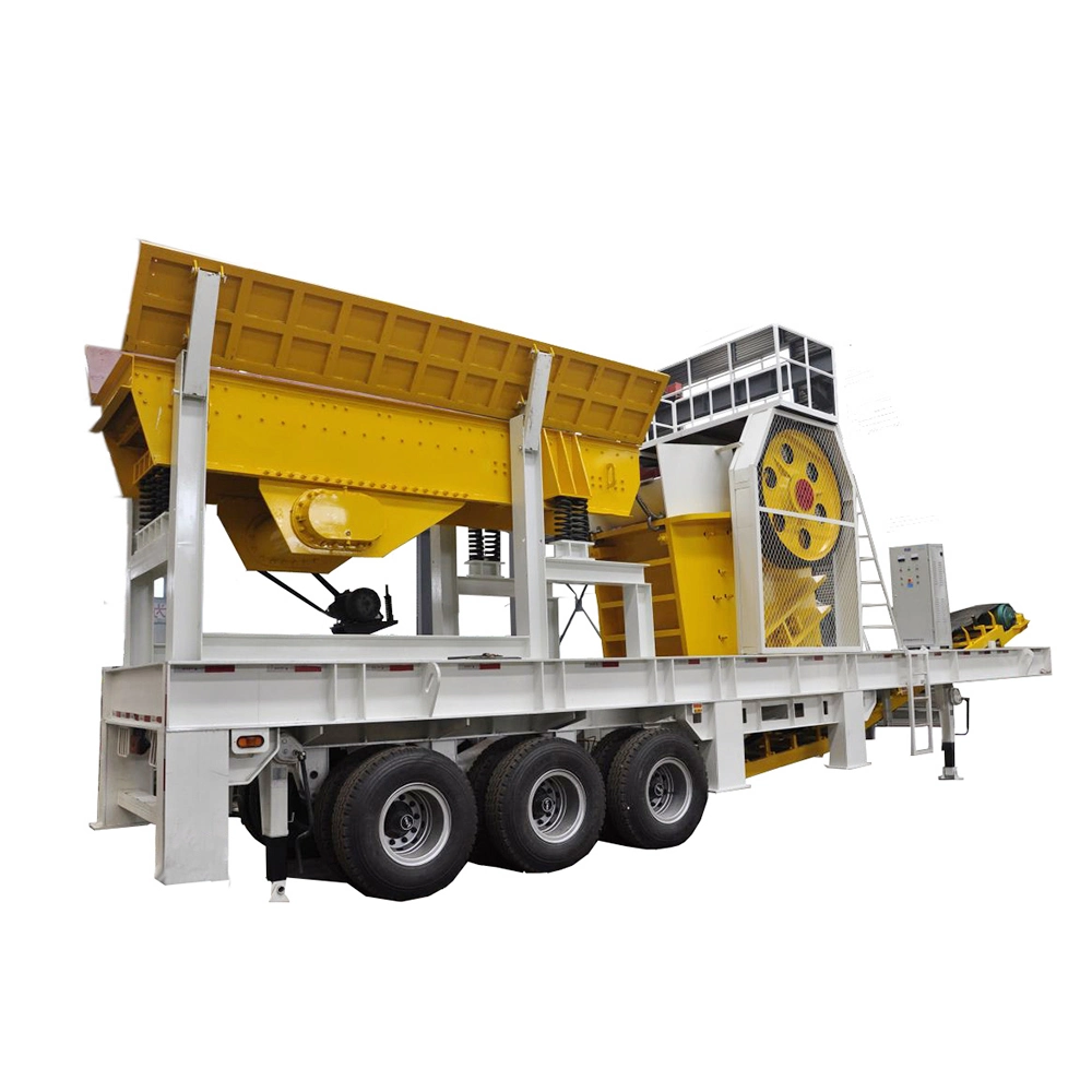 50-100tph Mobile Stone Crushing Machinery Production Rock Limestone Coal Granite Gold Nickel Ore Jaw Crusher Machine Price