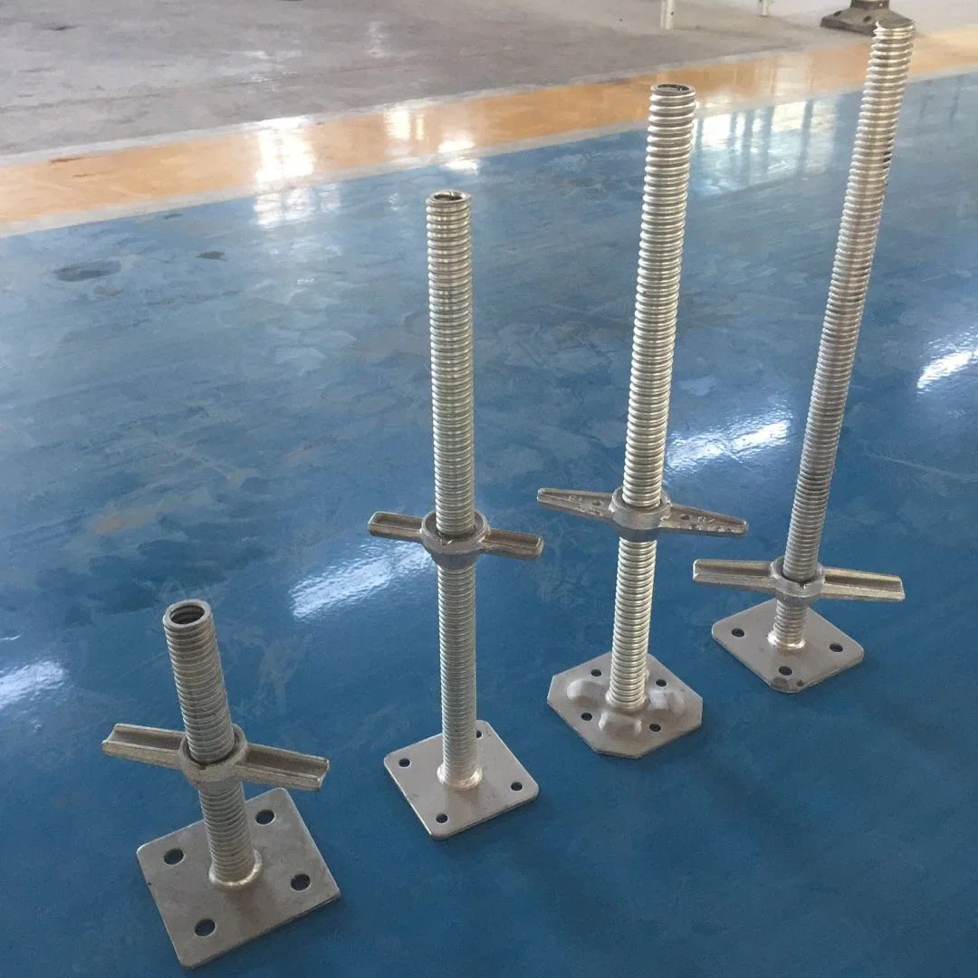 Painted or Electric Adjustable Systems Screw Jack Base 38mm*600mm Hollow/Solid for Ring Lock Scaffolding System