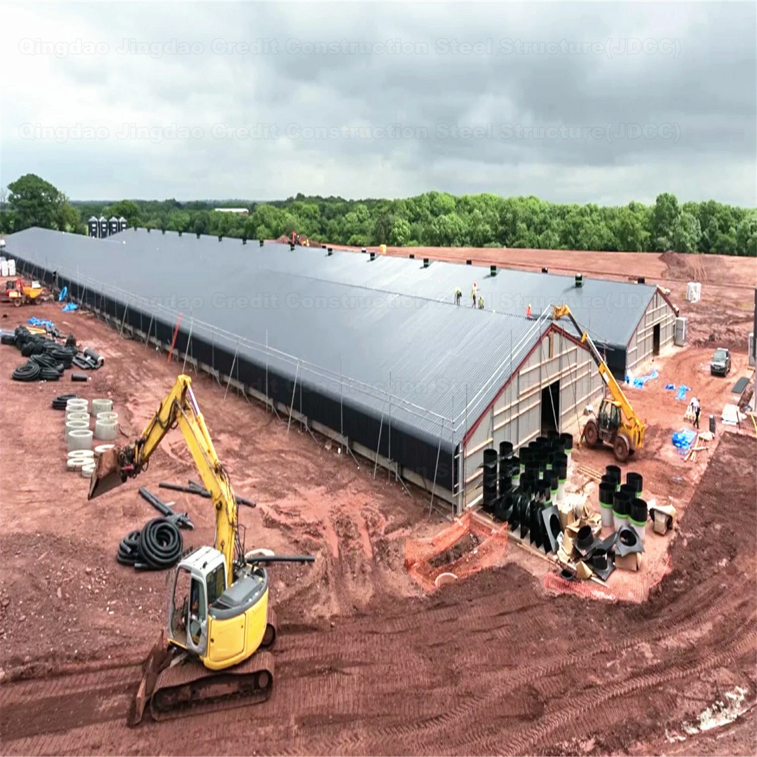 Instalación sencilla de bajo coste prefabricados modulares prefabricadas portátil móvil de lujo ampliable Contenedor de acero de la luz de las aves de corral pollo casa de construcción