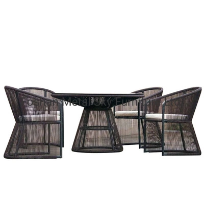 Outdoor Metal Rattan Garden Hotel Restaurant Bazebo Waiting Bench Chairs