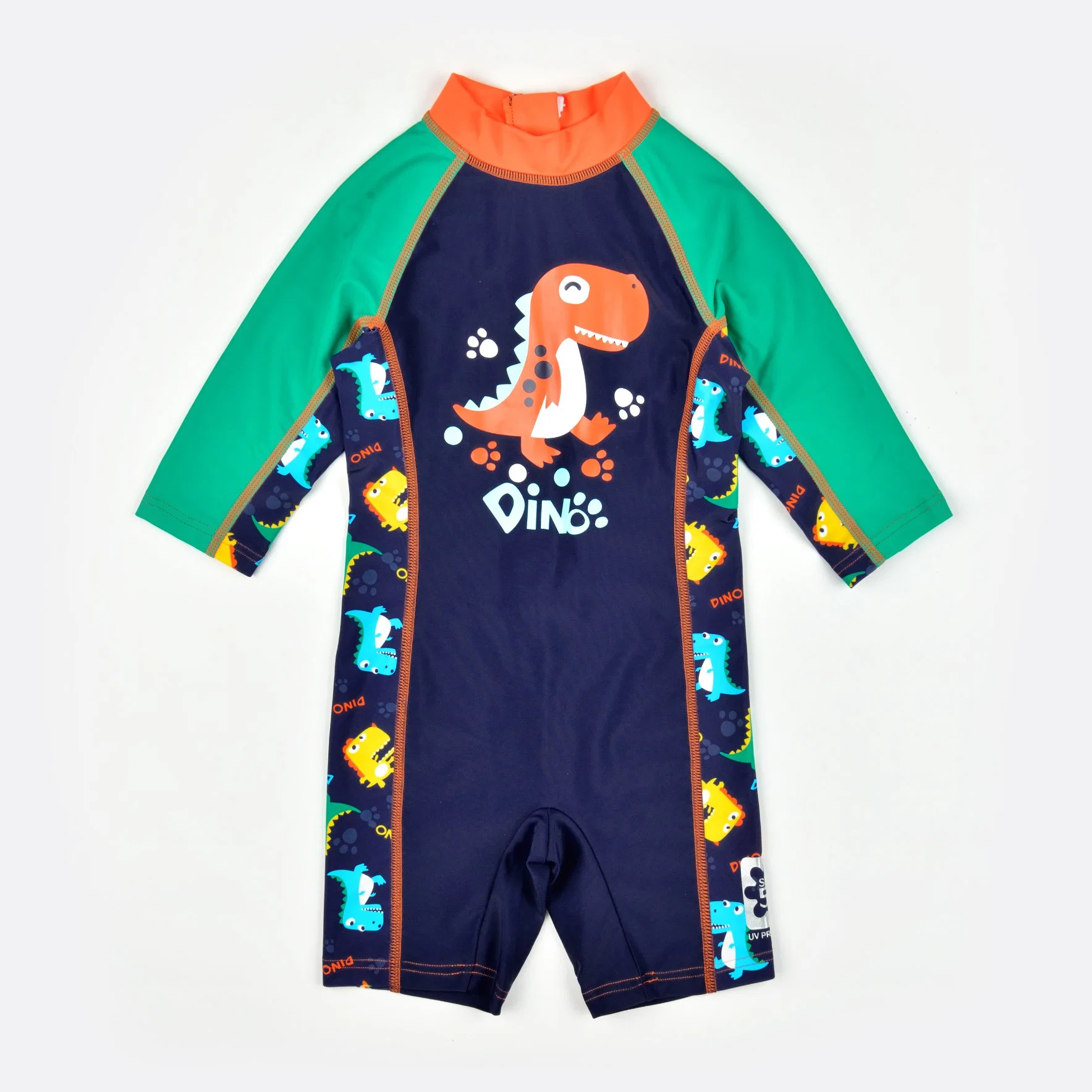 Sample Customization Children One Pieces Upf50+ Swimsuit Cartoon Dinosaur Boys Swimming Wear