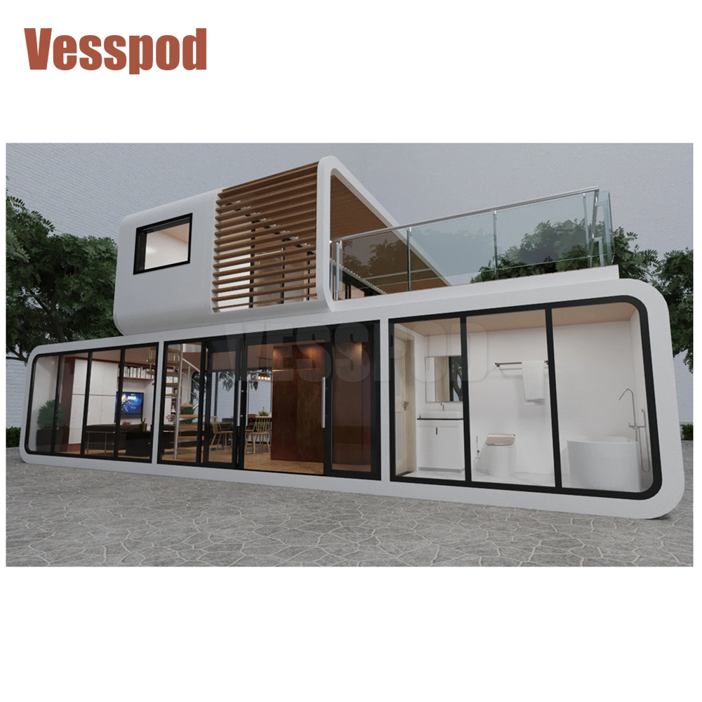 2023 Volferda Vesspod تصميم منزل مدير 2 قصة شاليه أبل منزل مثالي مكون من 3 غرف نوم وحمامين، ومطبخ، وحاوية قابلة للتعديل Vu115 Apple House Capsule House