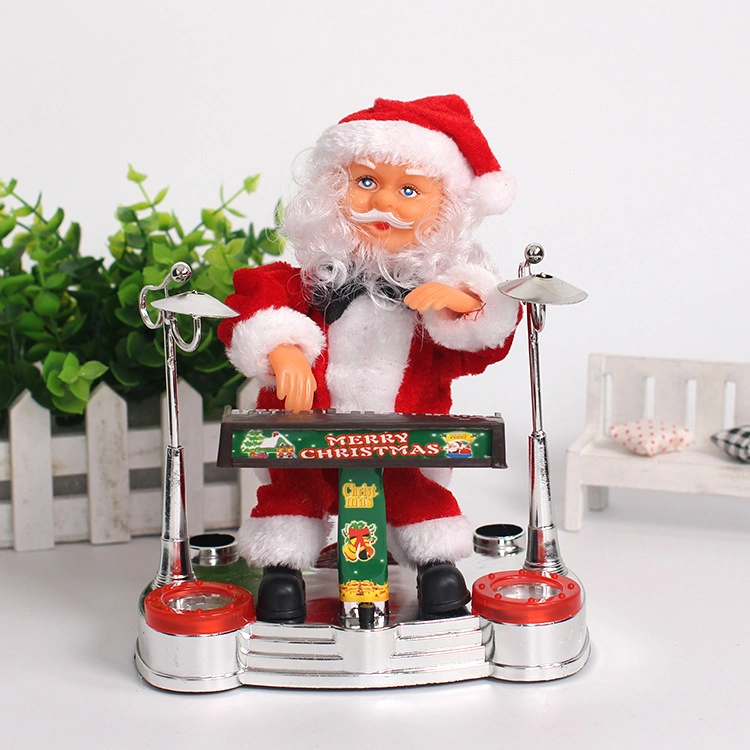 2023 Nuevo casarse con la Navidad Santa Electric Toy con diferentes instrumentos musicales para la decoración de Navidad