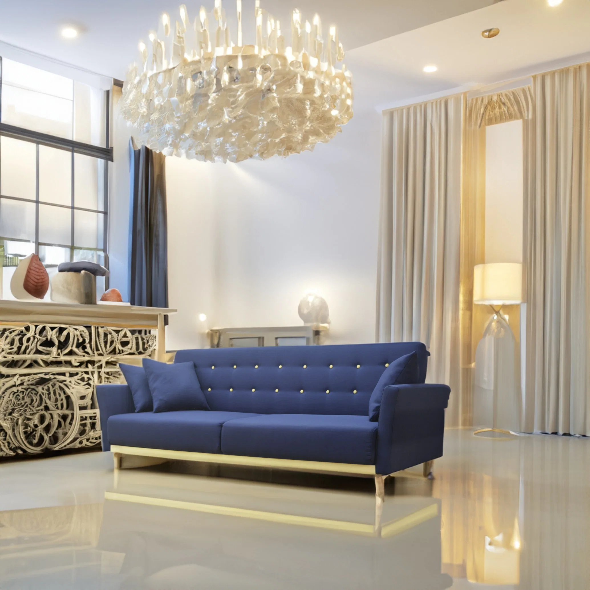 Personalizar Huayang oficina en casa Salón cama Sofá moderno de tejido de la fabricación de muebles