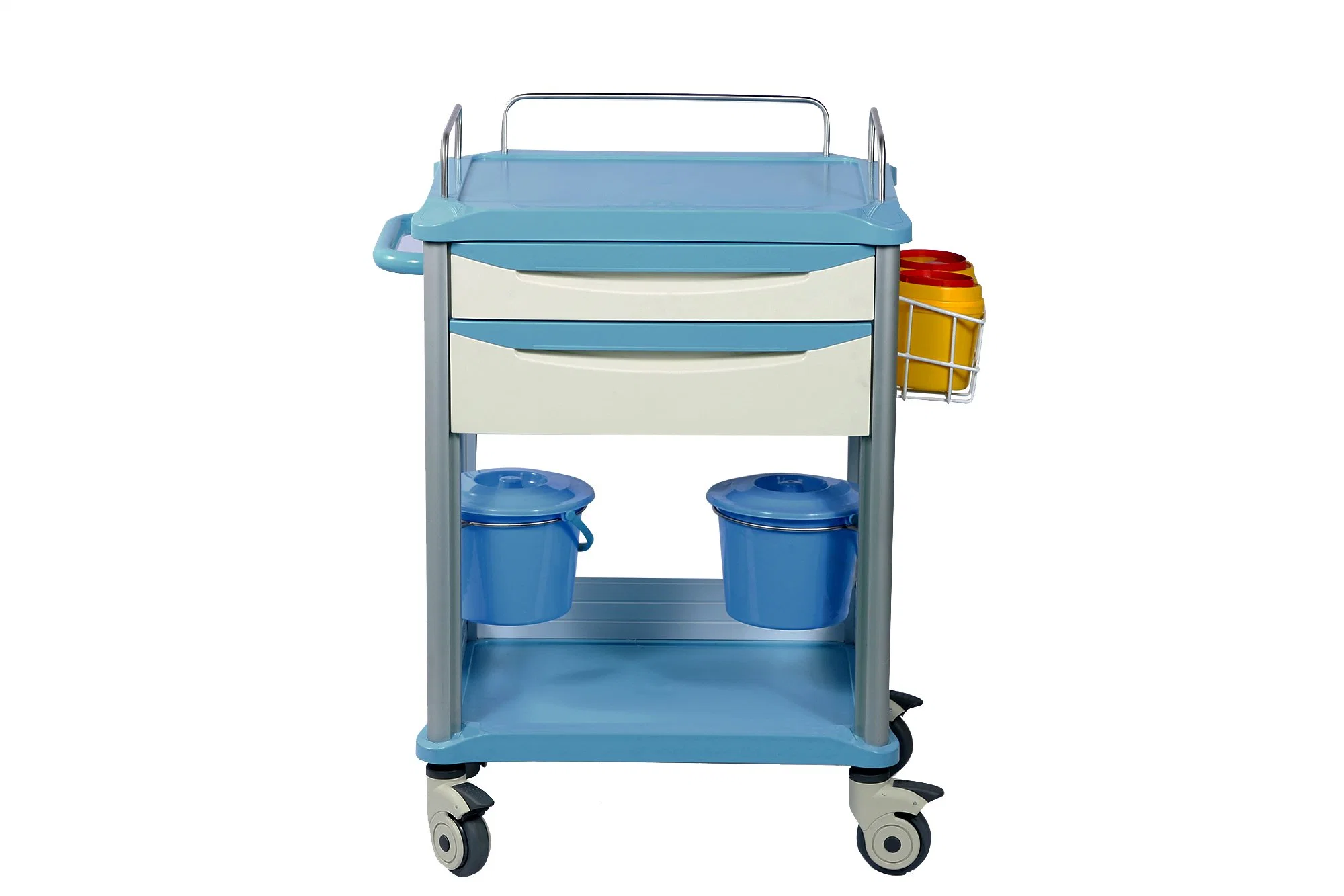 ABS Linen Trolley and Cart with Drawers for Medical, Emergency, Logistic, Laundry, Treatment, Medicine Distribution, Anesthesia as Hospital Equipment- E
