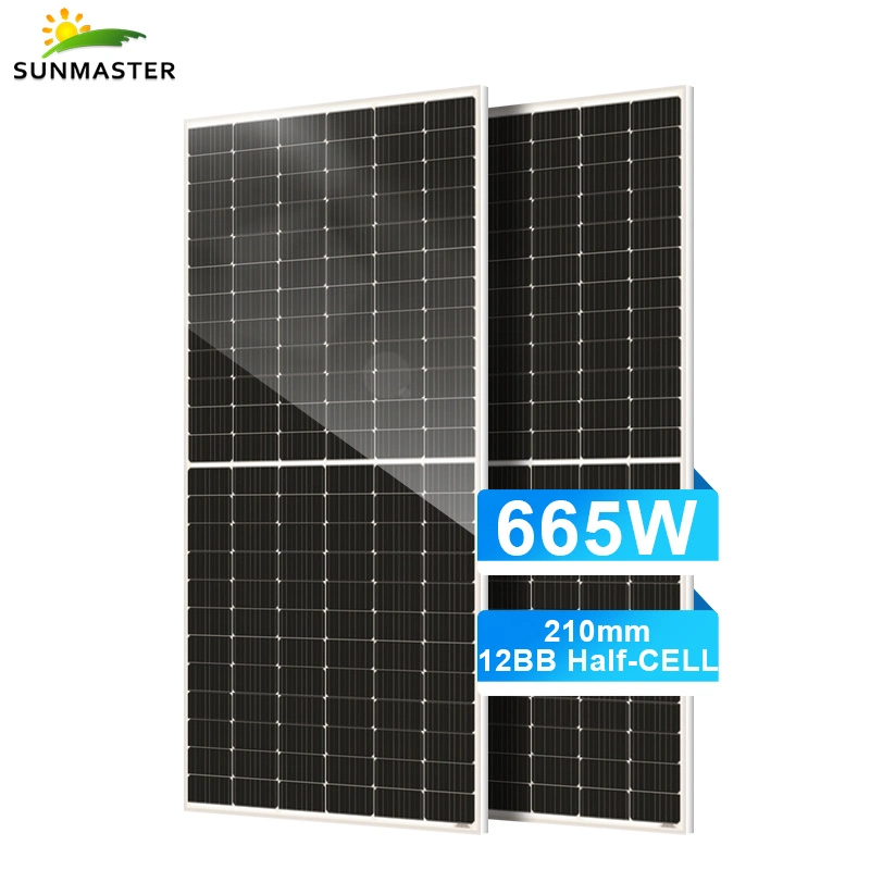 Haute efficacité de gros de double vitrage 340W 445W 550W 655W 660W 665W mono hors réseau de la moitié des panneaux solaires de cellule