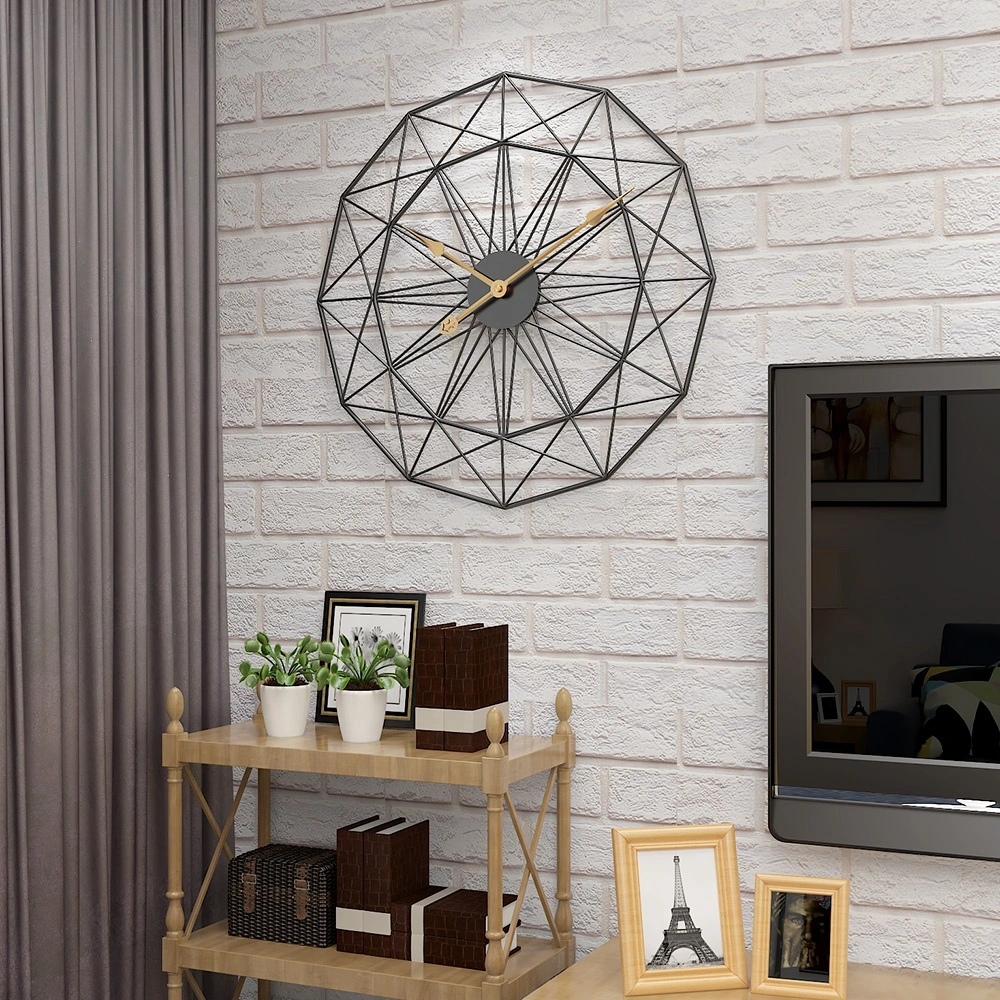 Black/Gold Decoration Wall Clock for Living Room