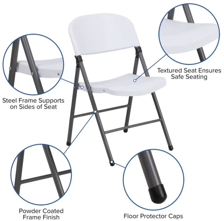 Garden Camping Furniture Industrial Outdoor Steel Iron Metal Folding Chair for Dining Room
