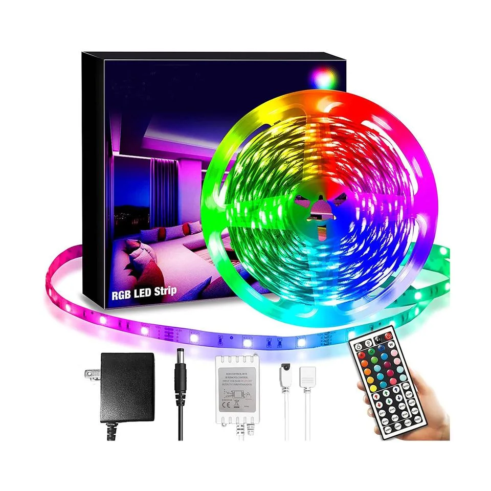 أغطية بلاستيكية لغوانغدونغ 12 فولت SMD 5050 RGB 6 م تغيير اللون التحكم عن بُعد شريط إضاءة LED مرن