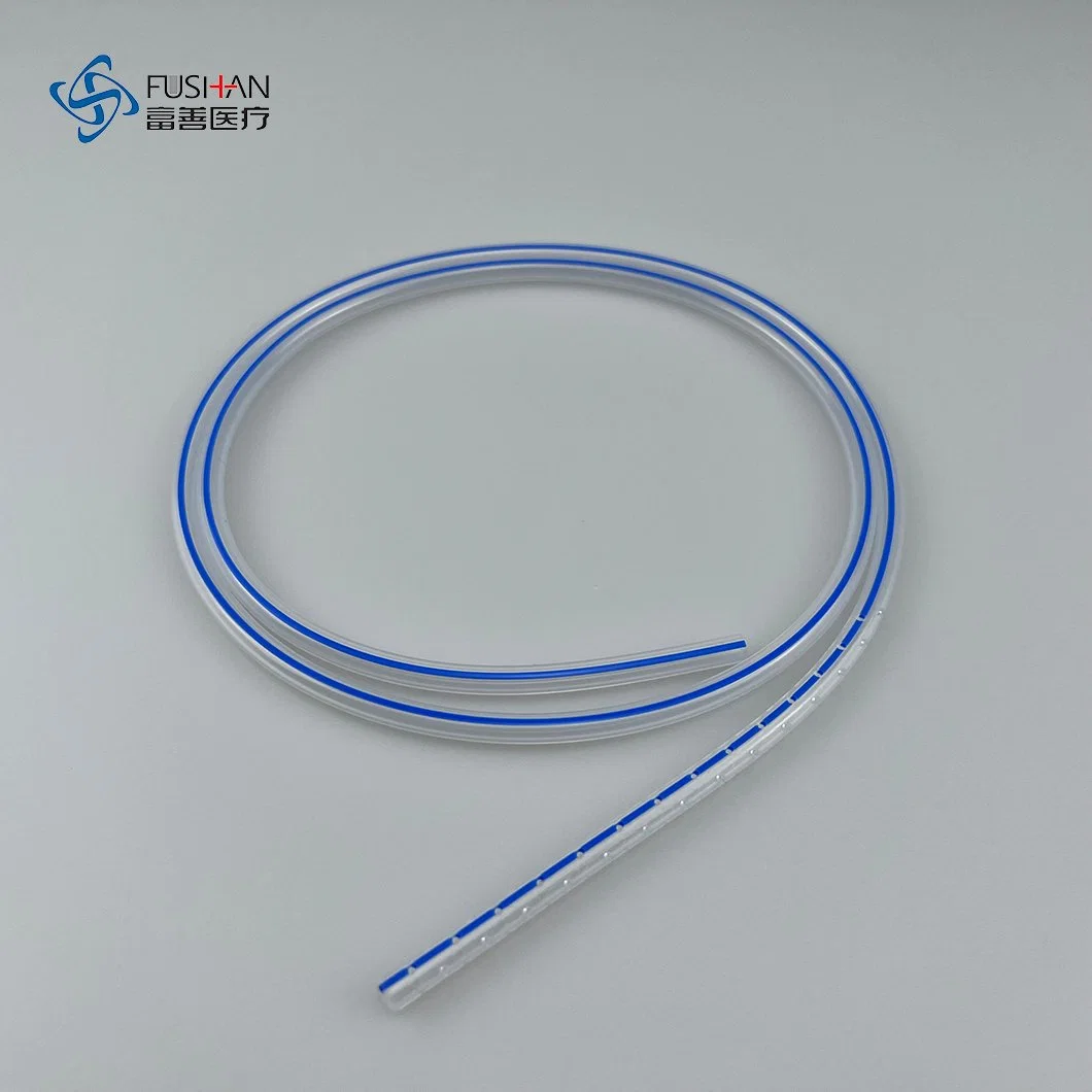 10fr/12fr/14fr/16fr/18fr/20fr Silicone/PVC Round Redon Drain Tube for Medical Closed Wound Drainage System Kit with Stainess Steel Trocar CE ISO Certified