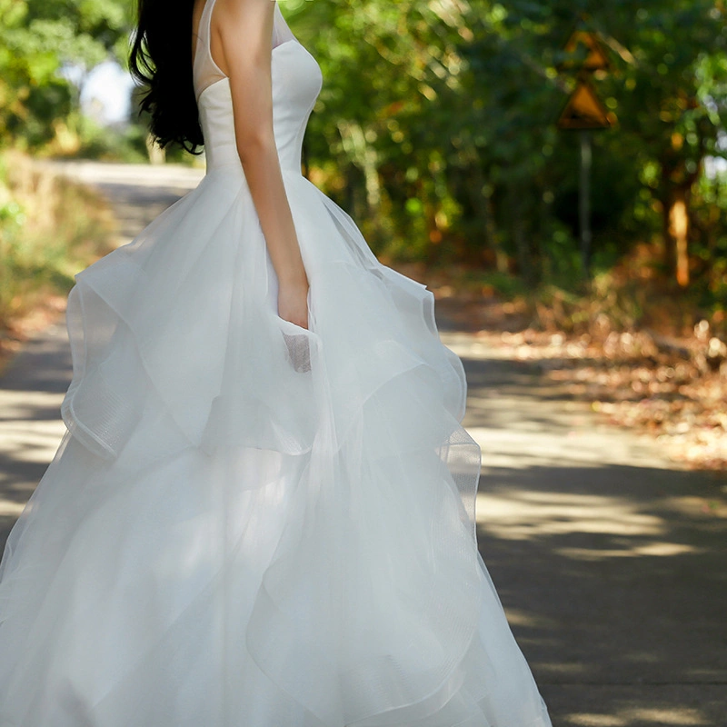 Yc245 2022 New Bride Wedding Dress Female Suspender Halter Evening Dress Wedding Dress