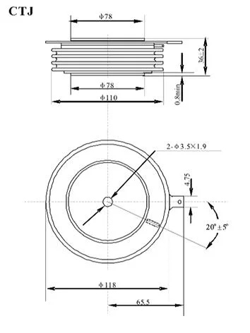 SCR Phase Control Thyristors Silicon Disc Capsule Types Kp2500A/3200~4500V