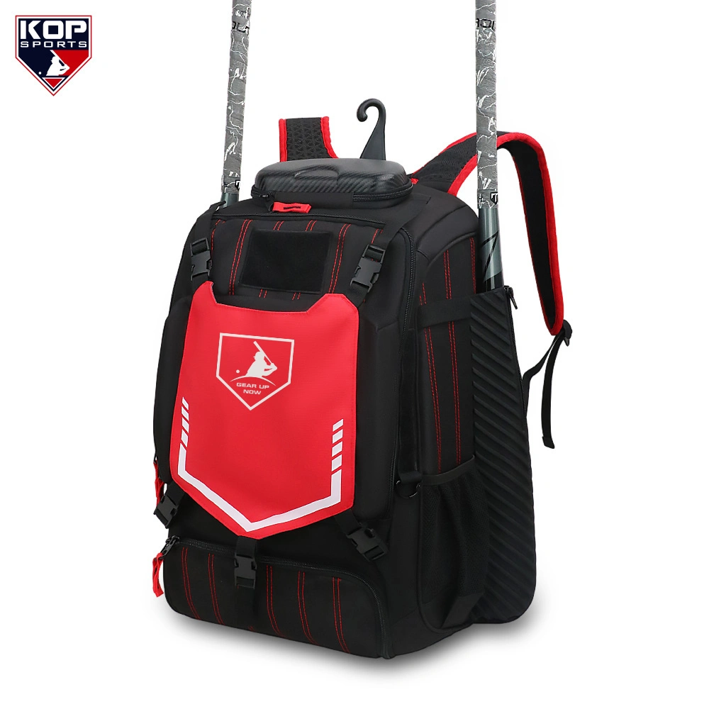 Black Red Baseball Bat Backpack