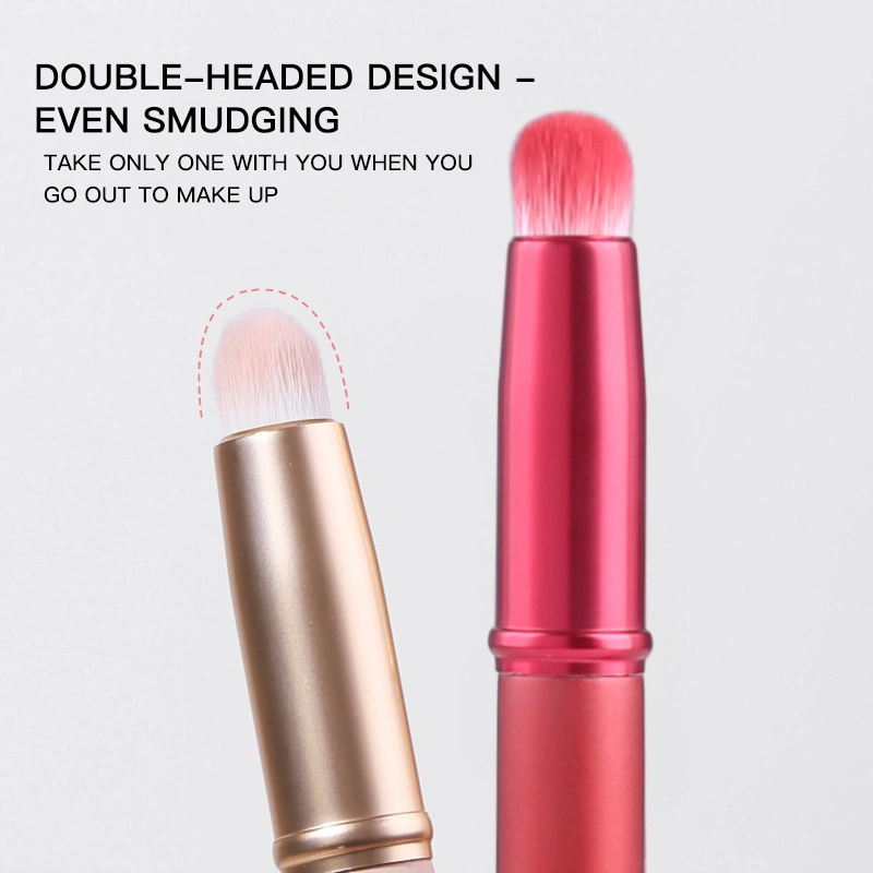 Outil de beauté Blush maquillage brosse à lèvres Double tête faire haut