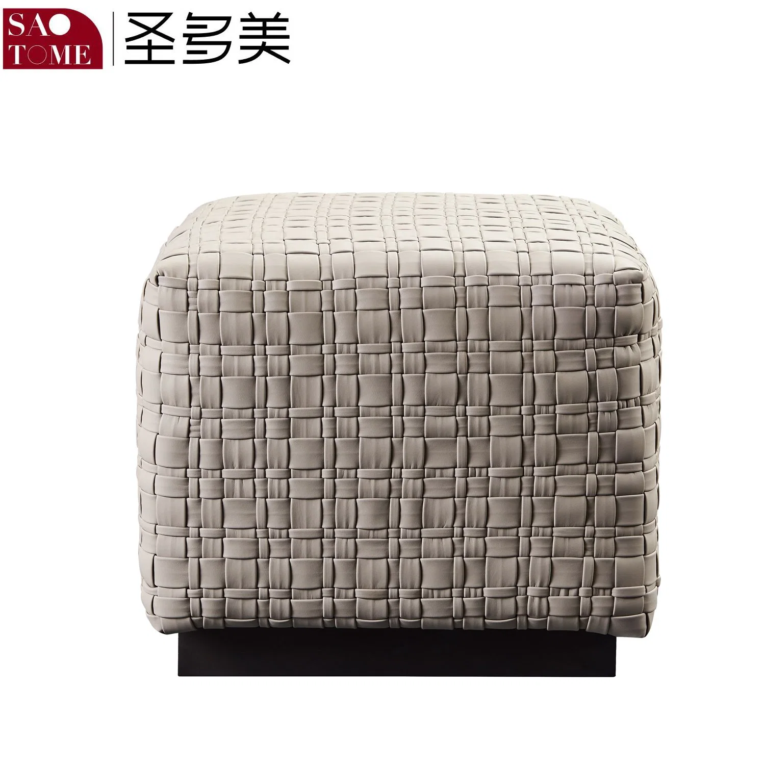 Modern Hotel Living Room Furniture Gray White Cloth Square Pedal