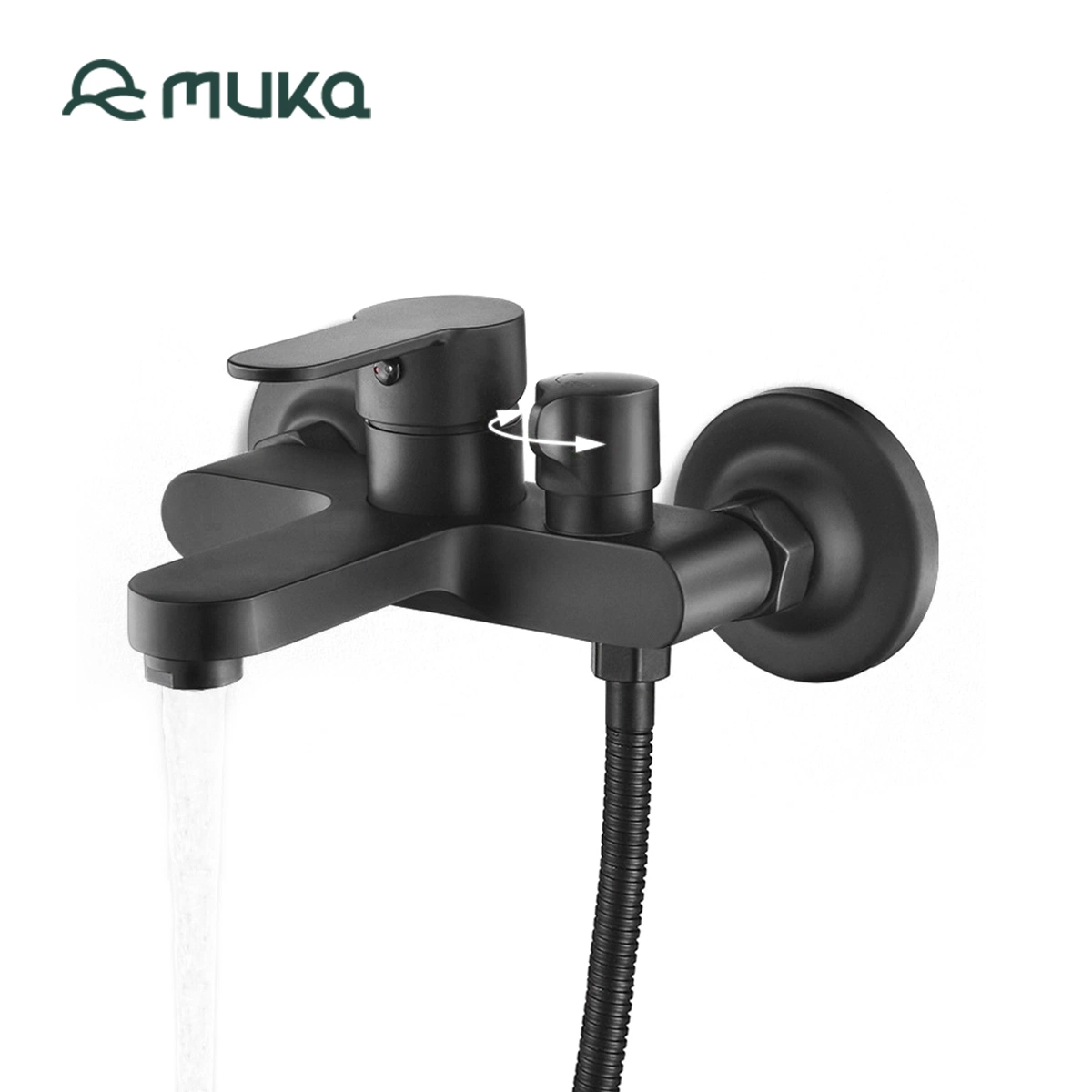 Matte Black Wall Mounted Bath Faucet High quality/High cost performance  Bath Mixer Hot and Cold Water Mixer Tap for Bathroom