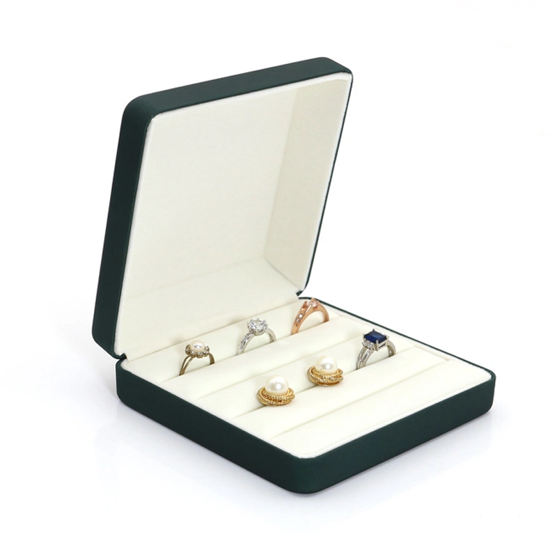 High-End PU Leather Ring Storage Box Earrings Studs Packing Box Custom Jewelry Display Box