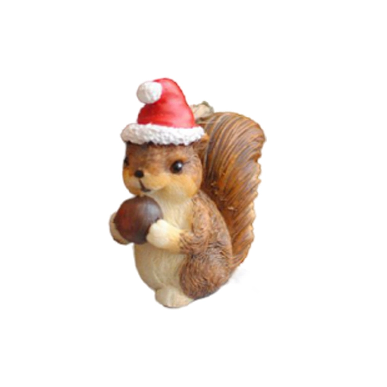 Polyresin Xmas Animal Fox Skunk Raccoon Squirrel and Porcupine Christmas Hanging Decorations Ornaments